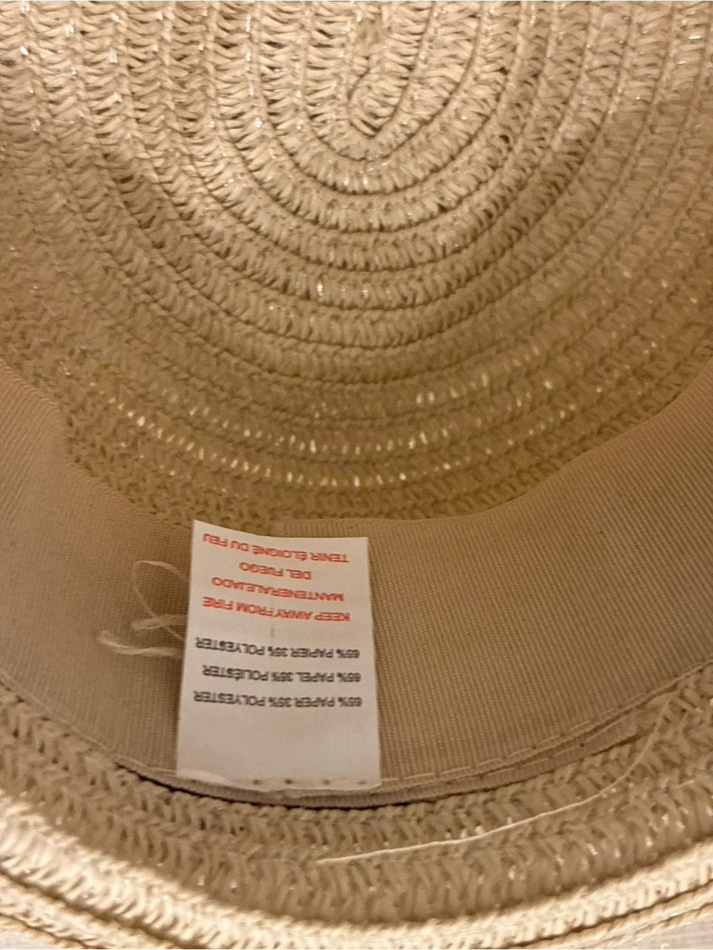 Rachel Zoe Unisex Stylish Beige Toddler Fedora Straw Sun Hat with Brown Trim